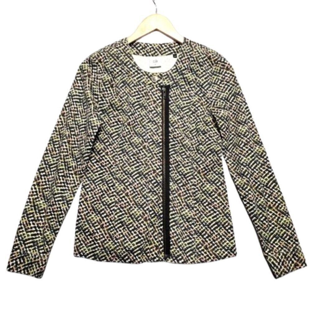 CAbi Cliffside Moto Zip Jacket Size S Multicolor Pattern